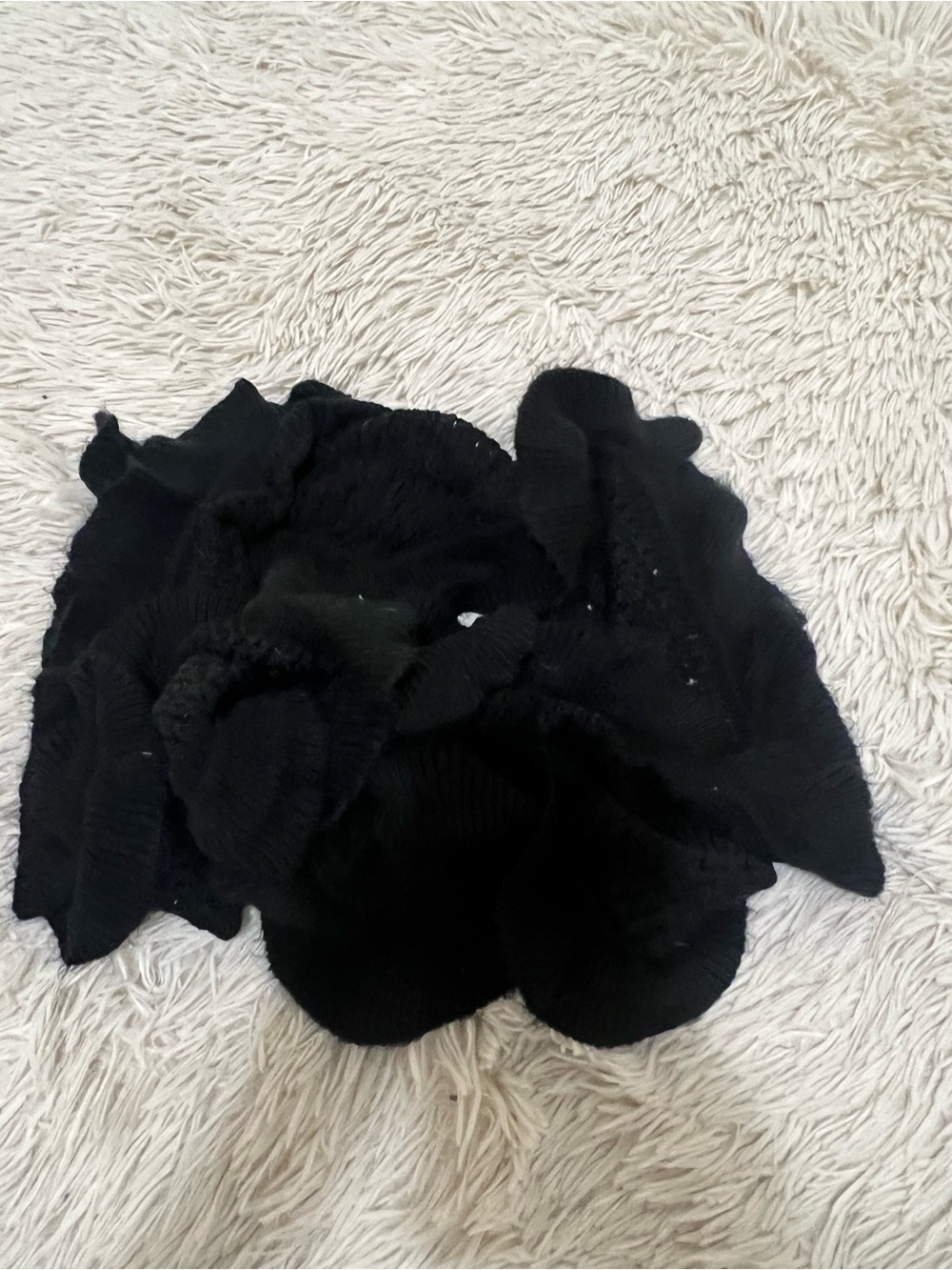 Collection Eighteen Black Ruffled Knit Scarf